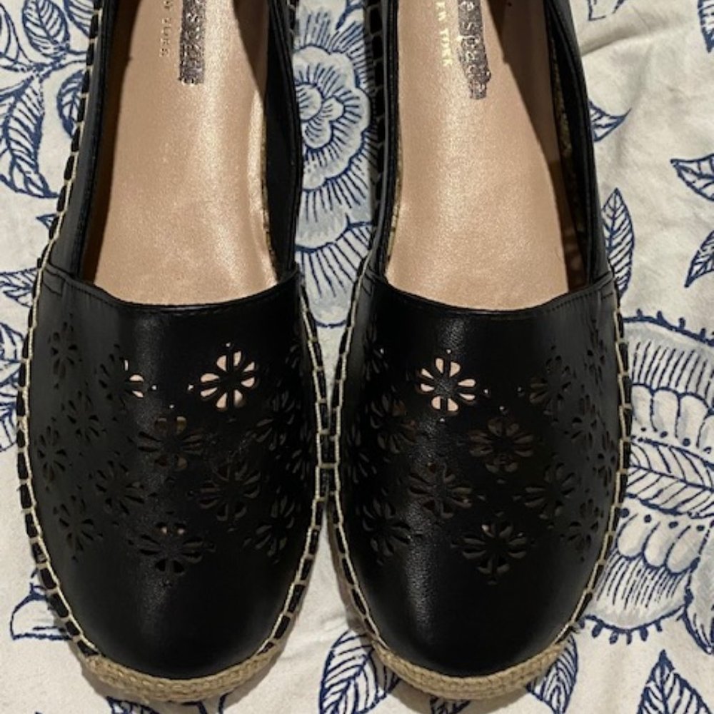 Kate Spade Garcia Espadrille flats shoes black size 6.5 M